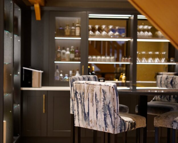 Home bar in modern West Yorkshire farmhouse