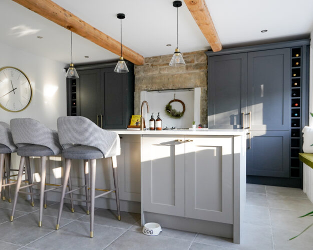 A contemporary Grade II listed cottage kitchen